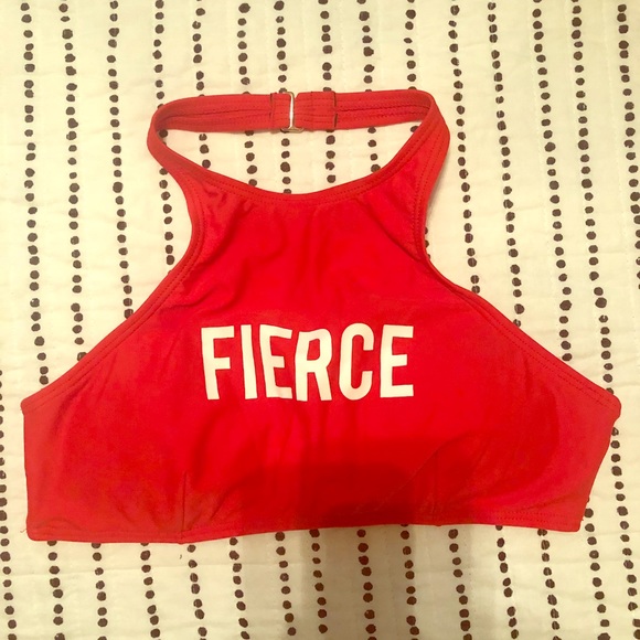 Express Other - Express Swim Medium “Fierce” Red Halter Top